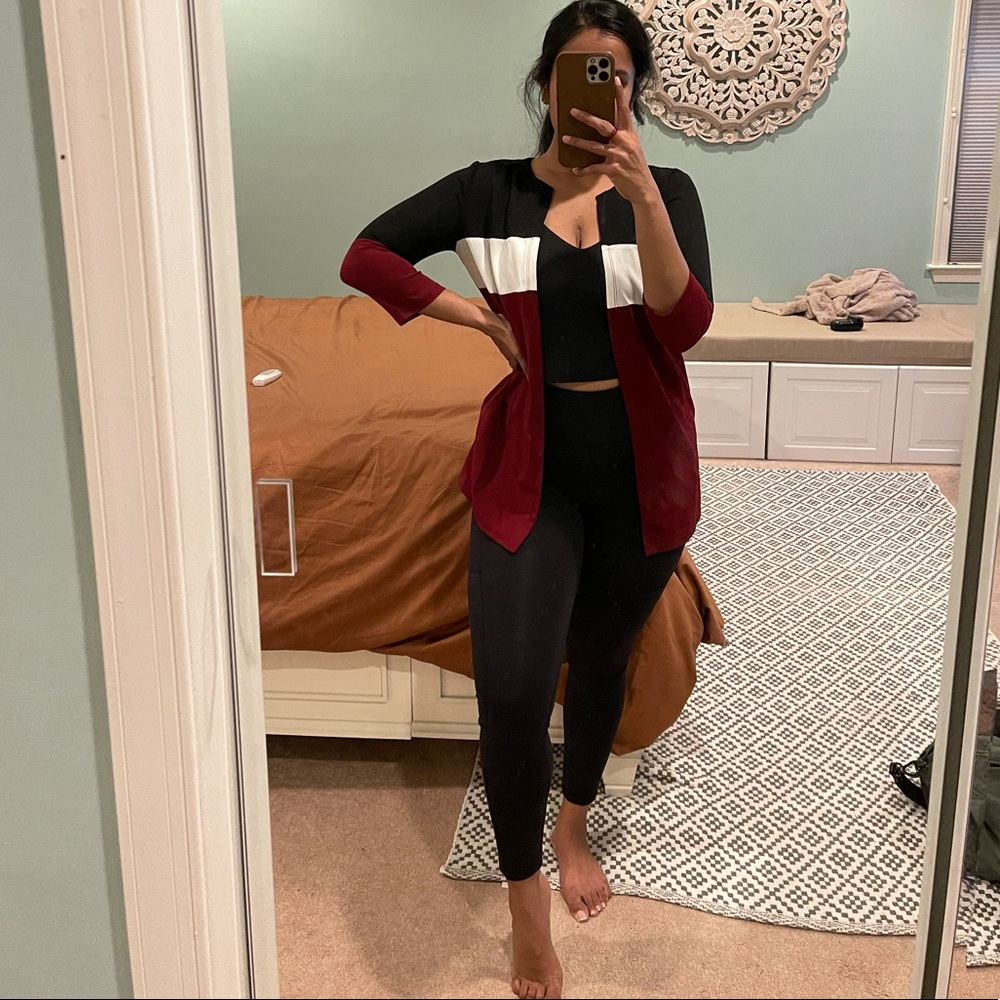 shein color block cardigan (xs)